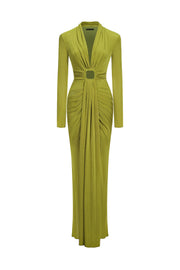 Naomi V-neck Long Sleeves Maxi Dress